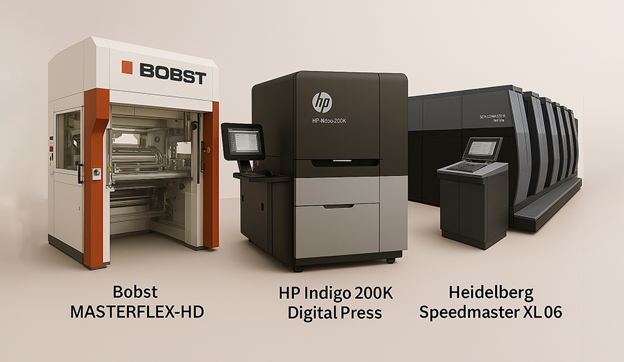 A view of the new Bost digital press line, highlighting its innovative design and state-of-the-art printing capabilities
